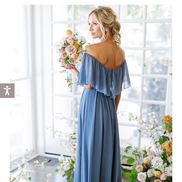 Chiffon Dusty Blue Revelry Dress size 10 - Picture 1 of 2